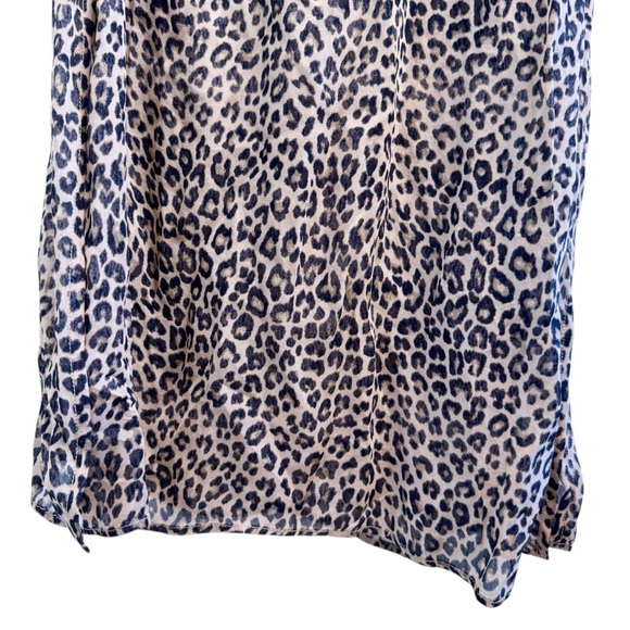 J. CREW NWT Gathered Sheath Maxi Dress in Leopard Chiffon Size 4 - Picture 8 of 15